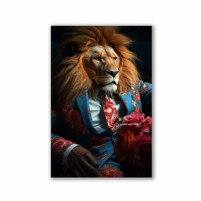 Crush Lion by Juliano de Araujo framed mural artwork