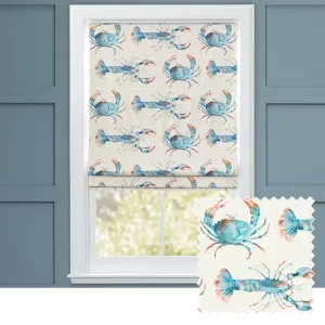 Crustaceans Printed Cotton Made to Measure Roman Blinds Cobalt chic floor carpet  