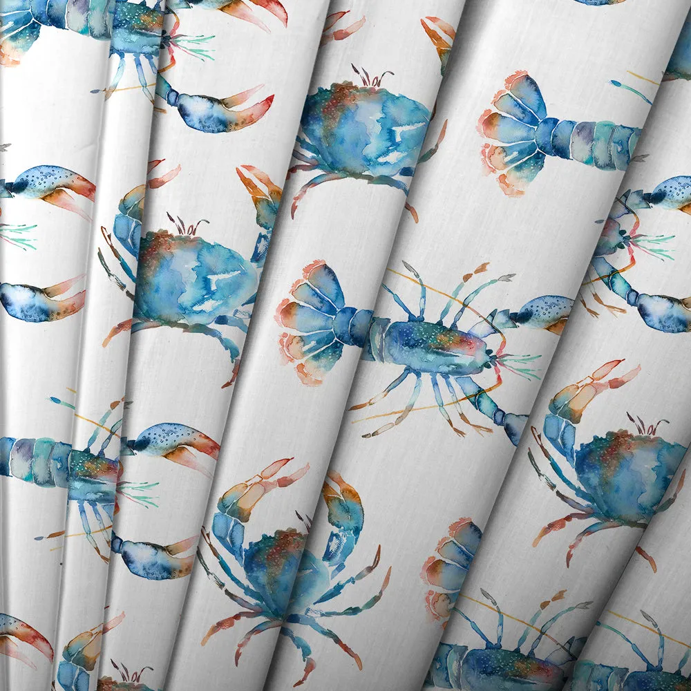 Crustaceans Printed Cotton Made to Measure Roman Blinds Cobalt
