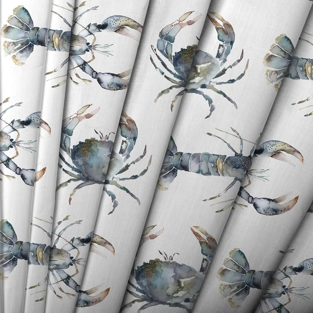 Crustaceans Printed Cotton Made to Measure Roman Blinds Slate