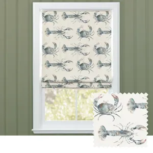 Crustaceans Printed Cotton Made to Measure Roman Blinds Slate modern fashion rug  