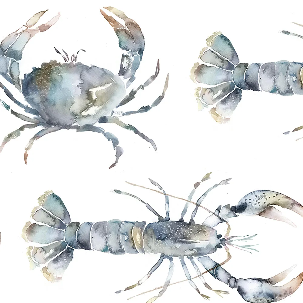 Crustaceans Printed Cotton Made to Measure Roman Blinds Slate
