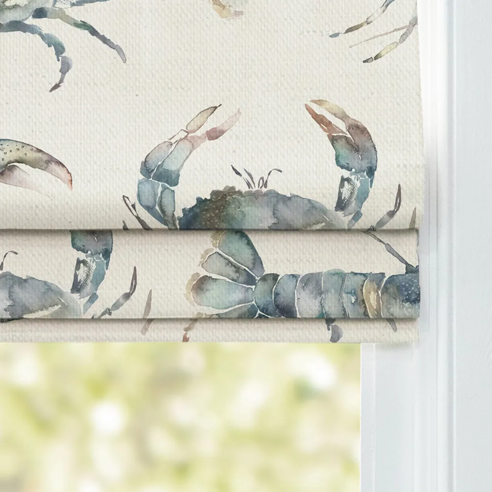 Crustaceans Printed Cotton Made to Measure Roman Blinds Slate