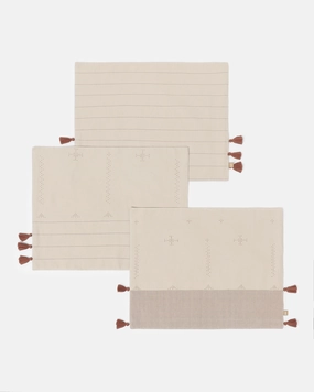 Crystal Tangalia Cotton Table Mat | Set of 6 Set ceramic table ornament
