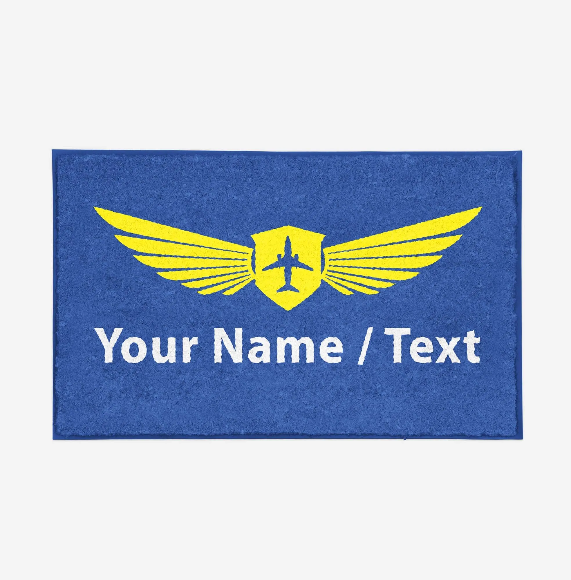 Customizable Name/Text & Badge (2) Designed Door Mats