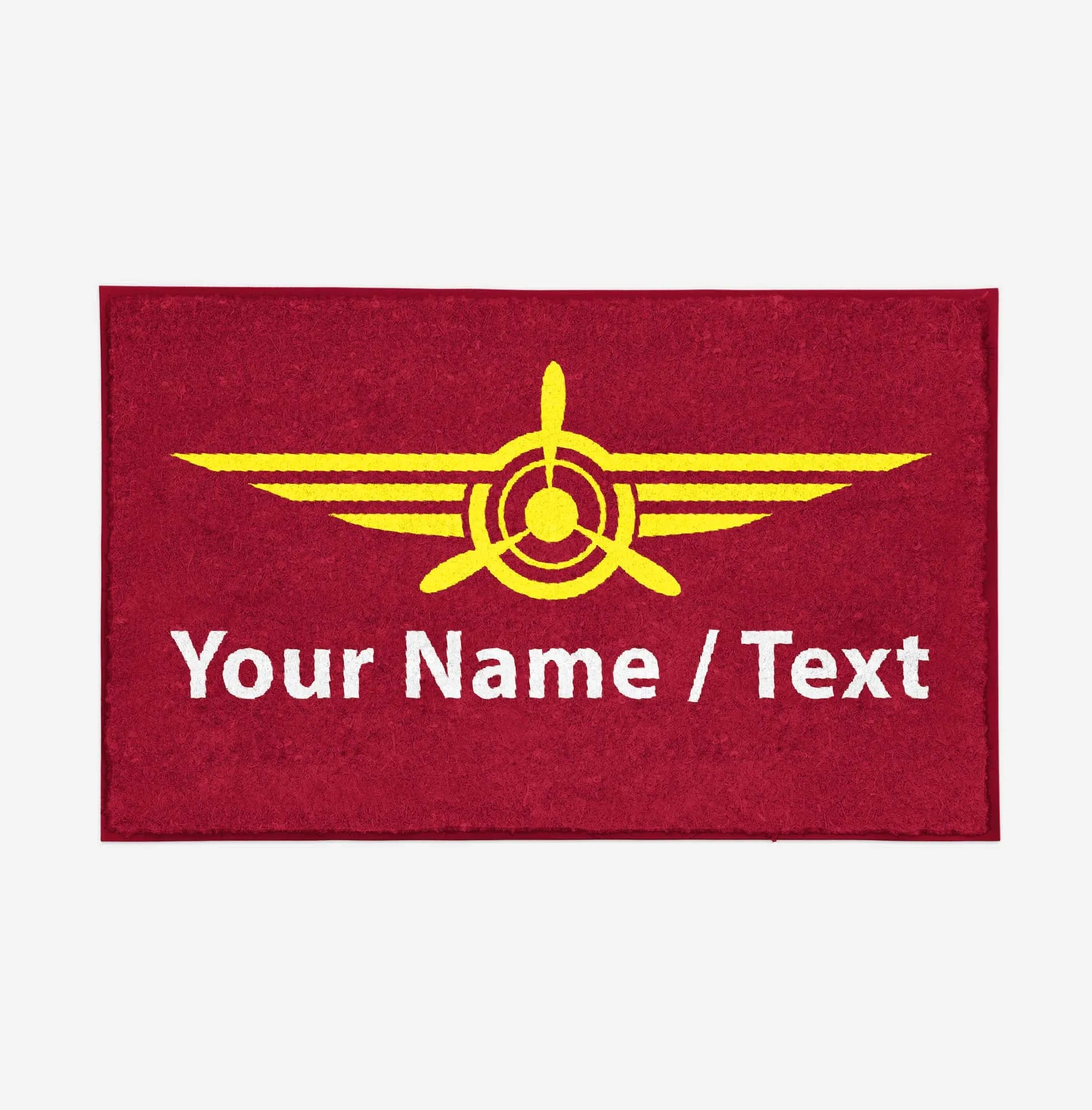 Customizable Name/Text & Badge (3) Designed Door Mats