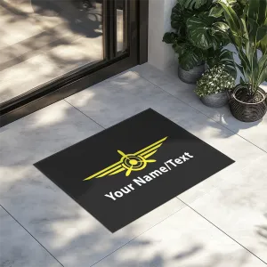 Customizable Name/Text & Badge (3) Designed Door Mats door entrance rug