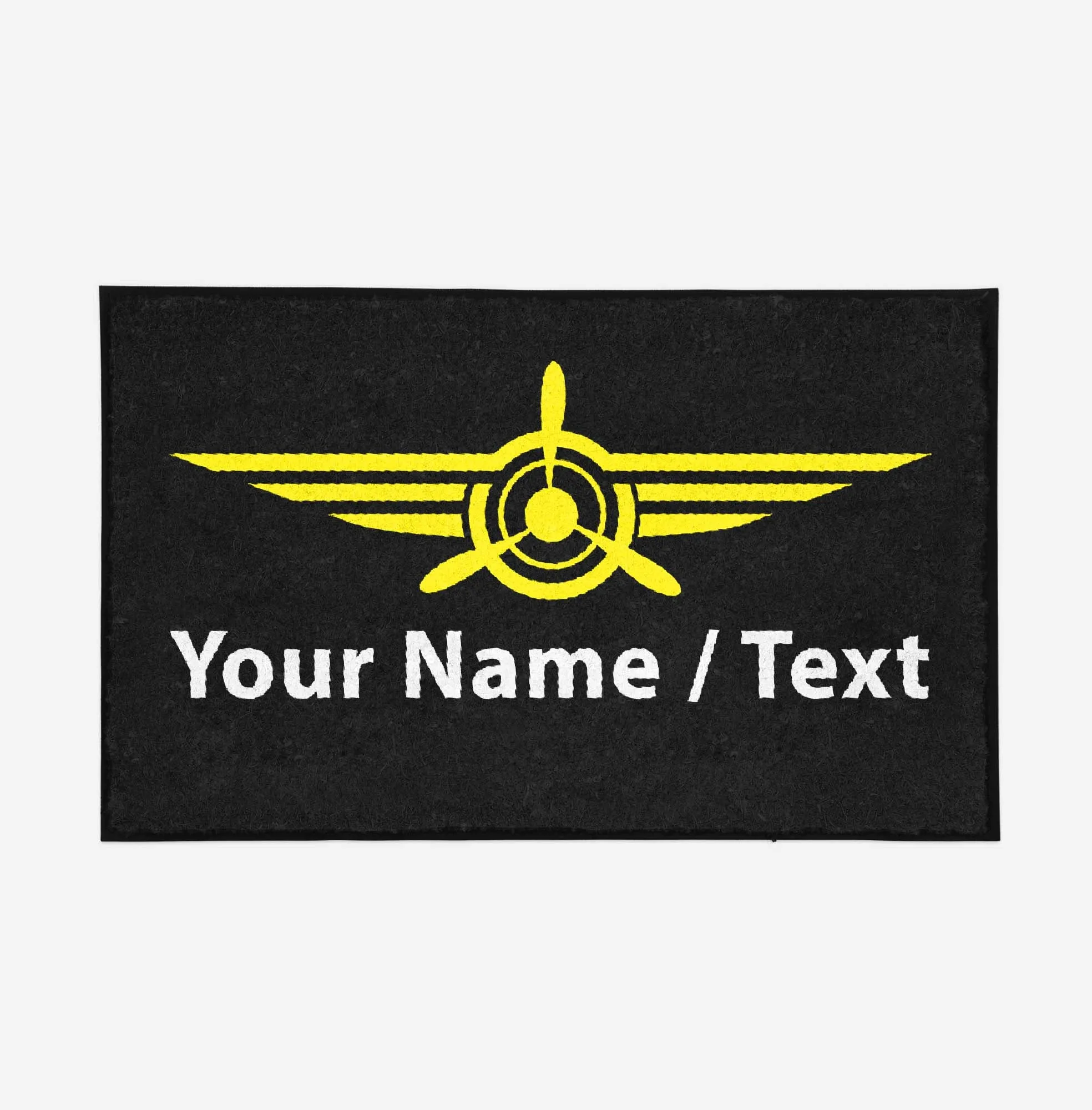 Customizable Name/Text & Badge (3) Designed Door Mats