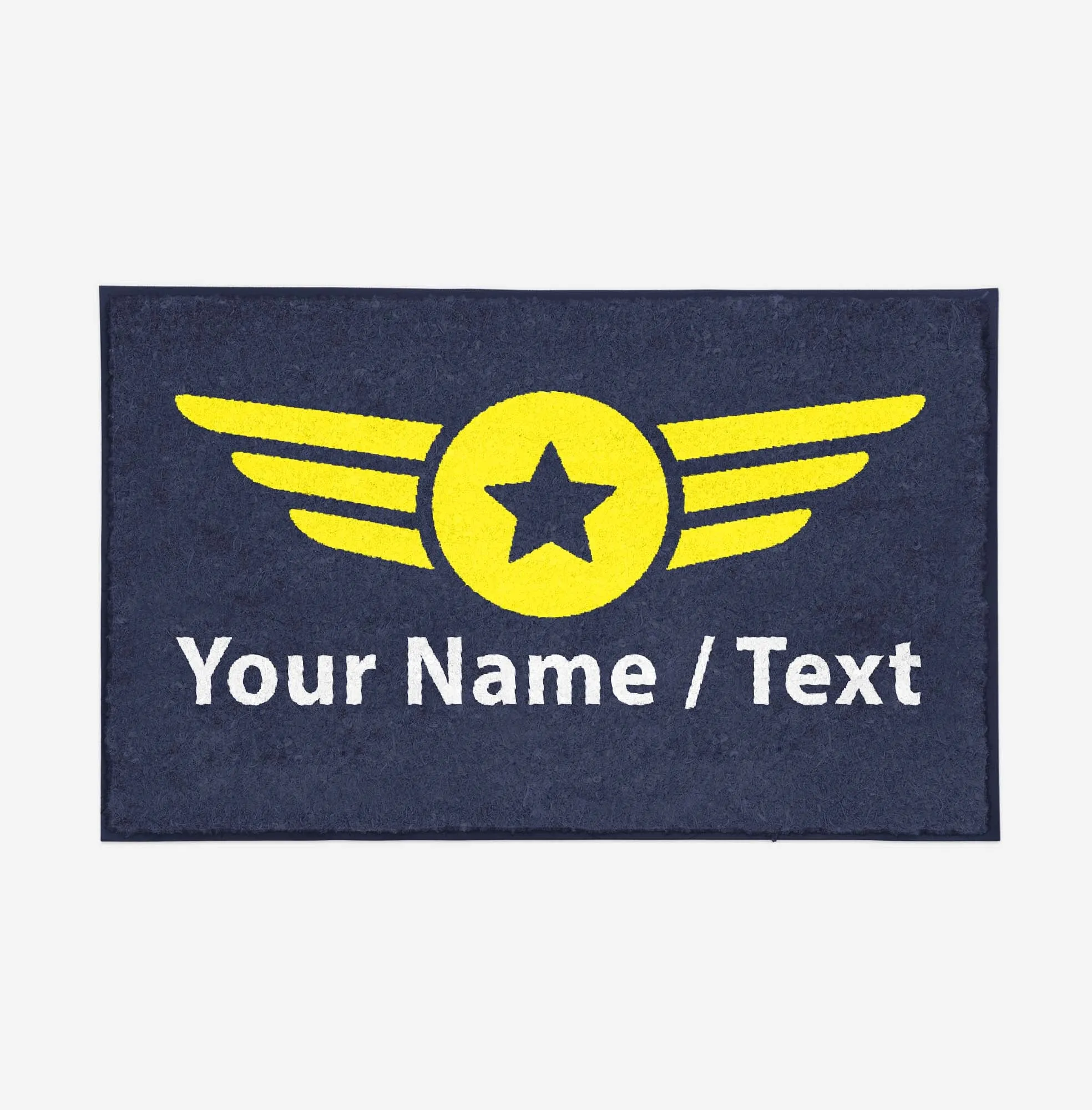 Customizable Name/Text & Badge (4) Designed Door Mats