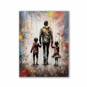 Dad Love x Banksy by Daniel Decker framed mural artwork