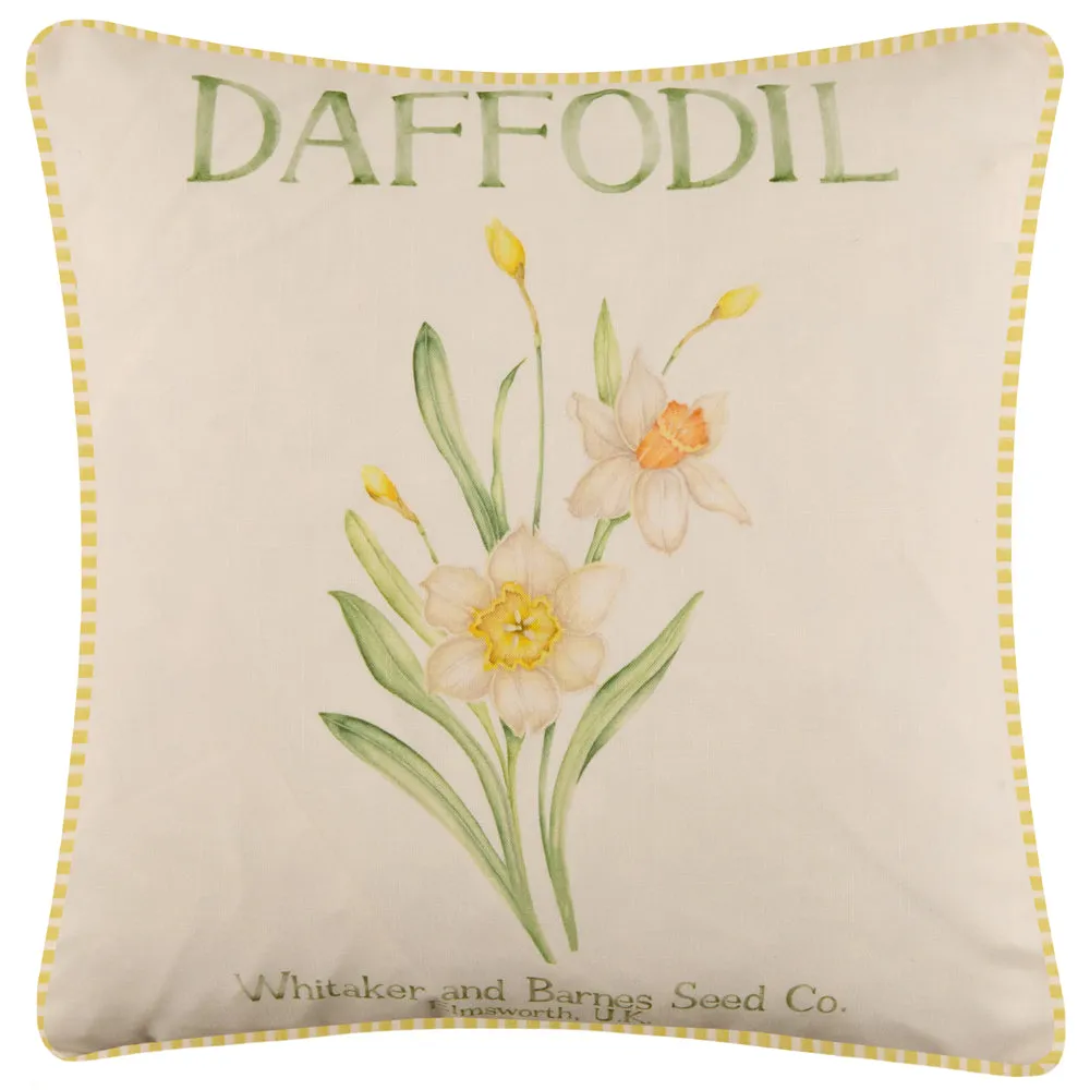 Daffodil Printed Outdoor Cushion Yellow