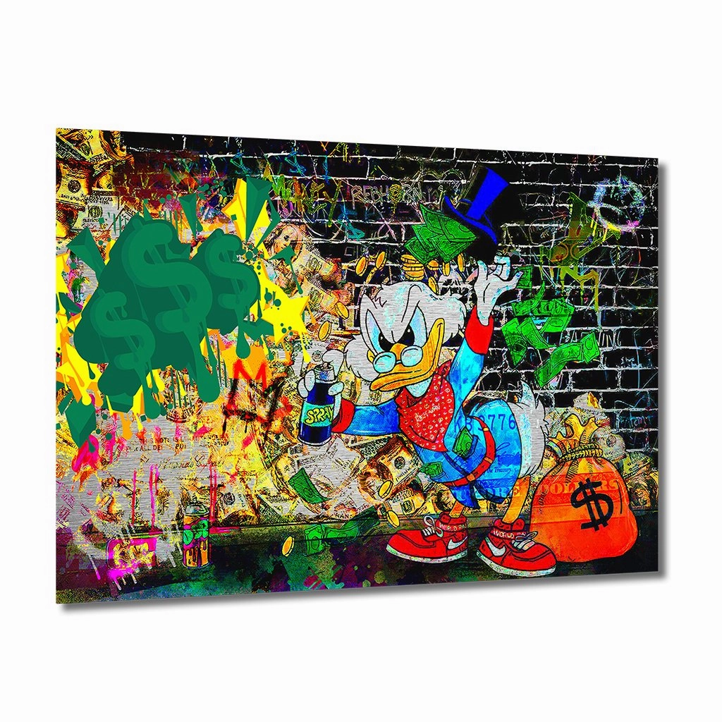 Dagobert the Artist Brushed on AluDibond framed mural artwork