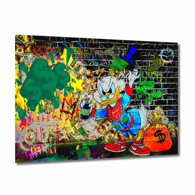 Dagobert the Artist Brushed on AluDibond framed mural artwork
