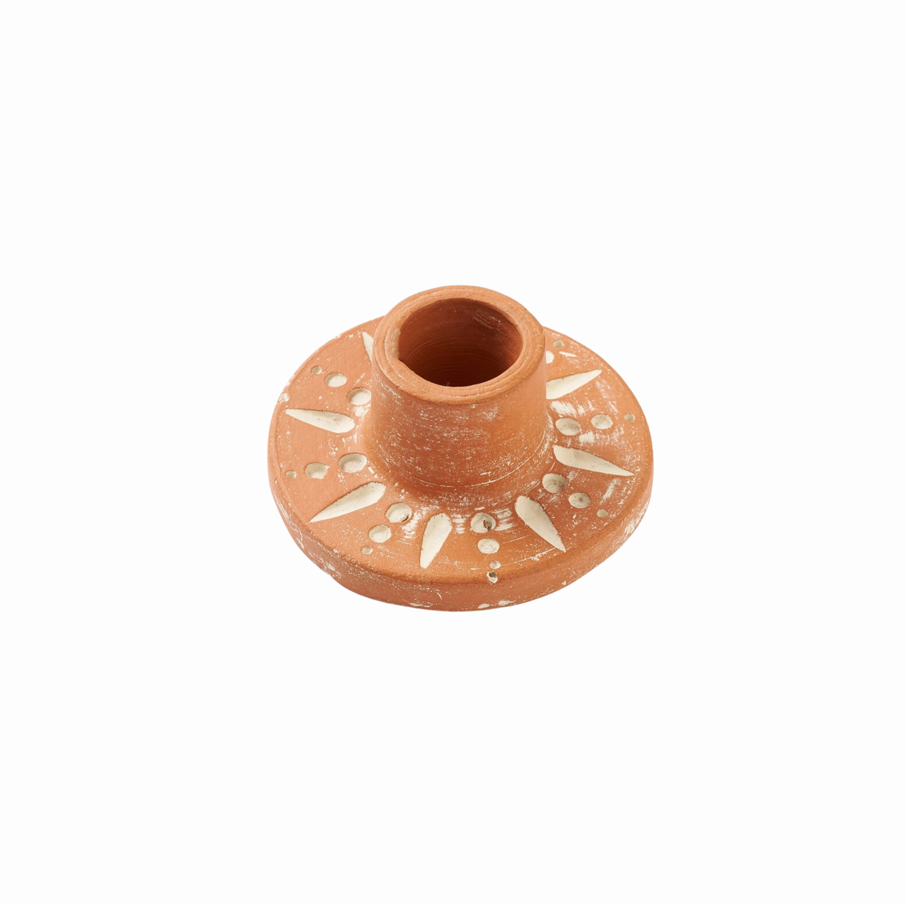 Daksha Terracotta Moon Taper Candle Holder
