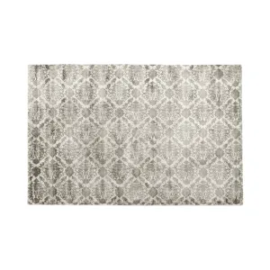 Damask Viscose Rug L 2600  1700 Light Gray neutral everyday carpet