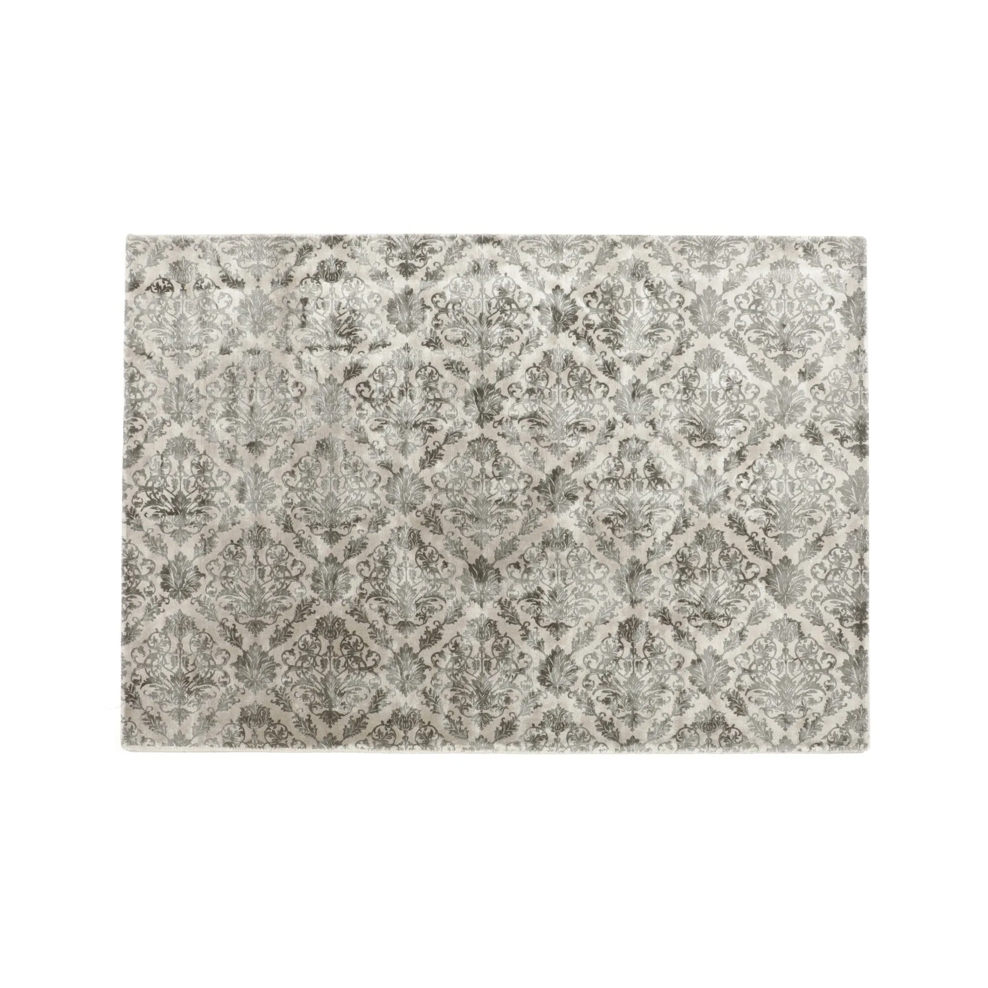 Damask Viscose Rug M 2000  1400 Light Gray neutral everyday carpet