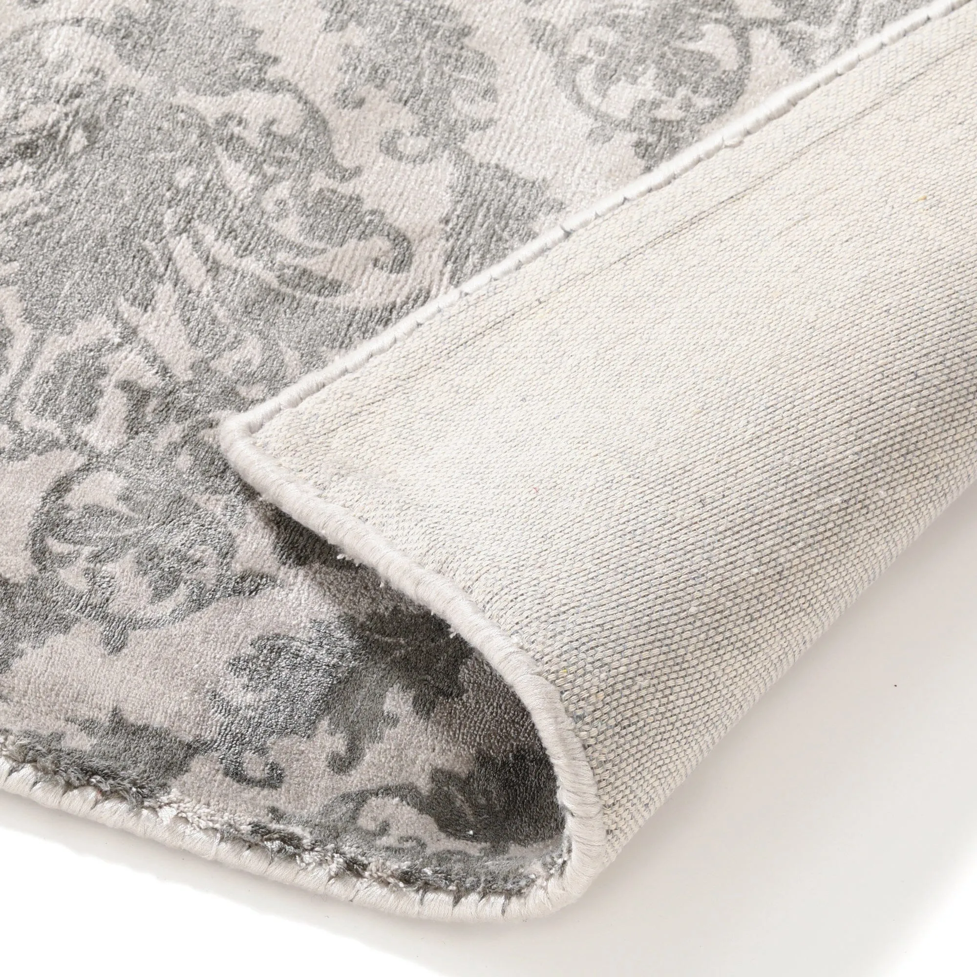 Damask Viscose Rug M 2000  1400 Light Gray