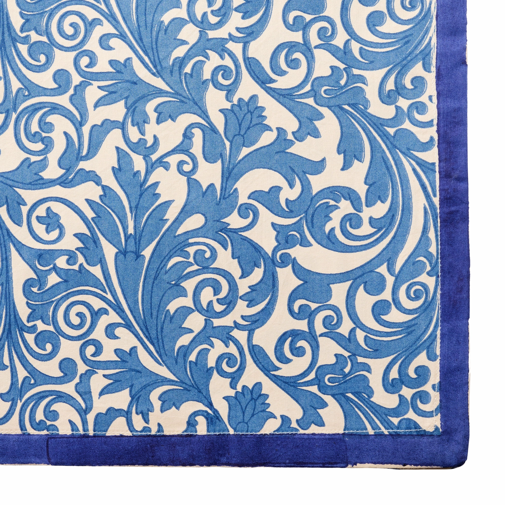 Damask Print Tablecloth, Blue mini desktop sculpture