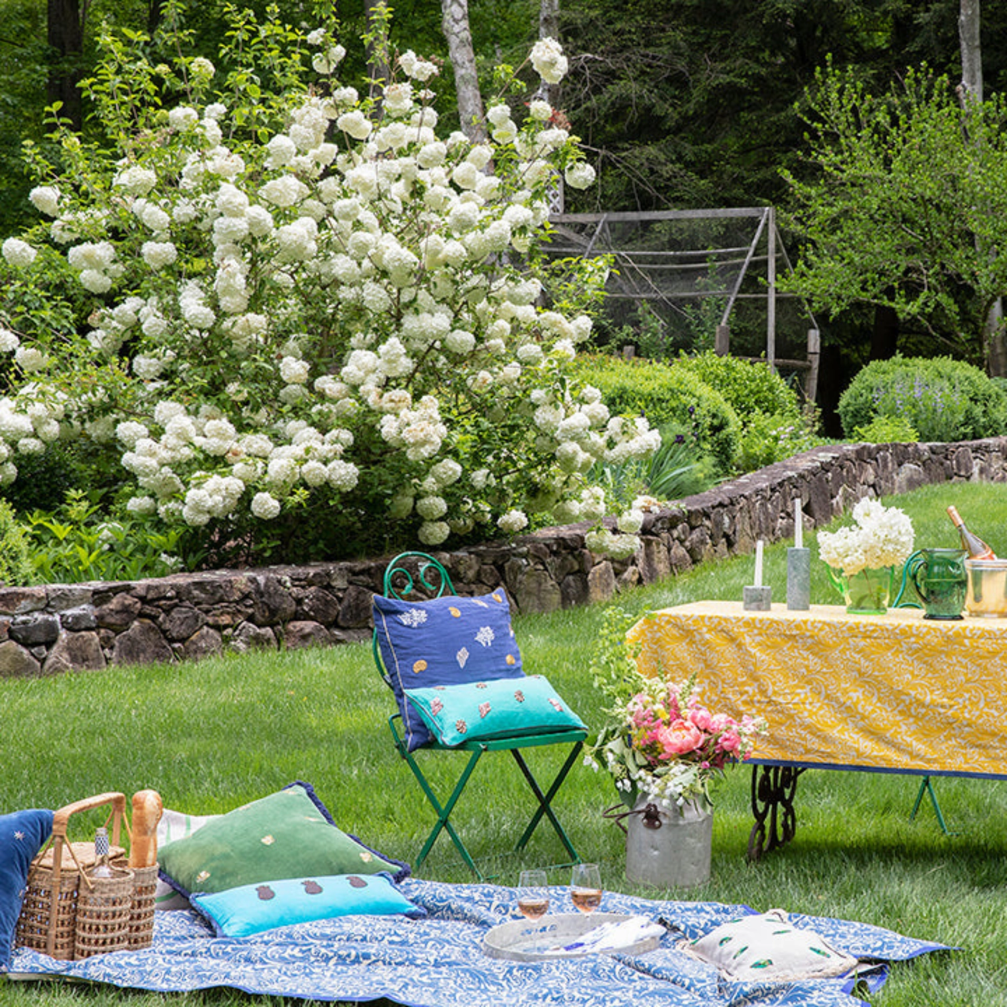 Damask Print Tablecloth, Yellow