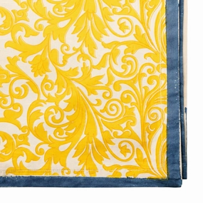Damask Print Tablecloth, Yellow mini desktop sculpture