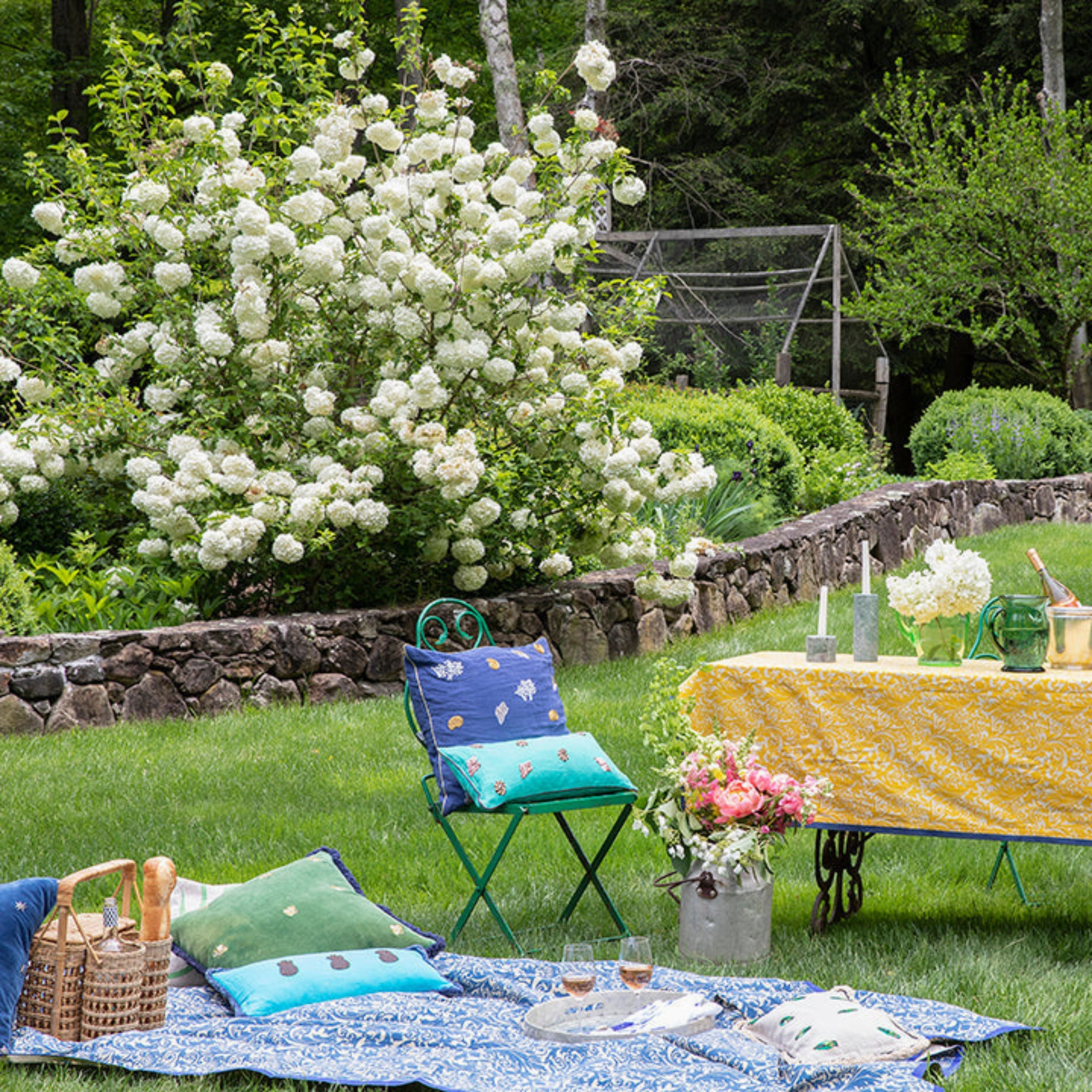 Damask Print Tablecloth, Yellow