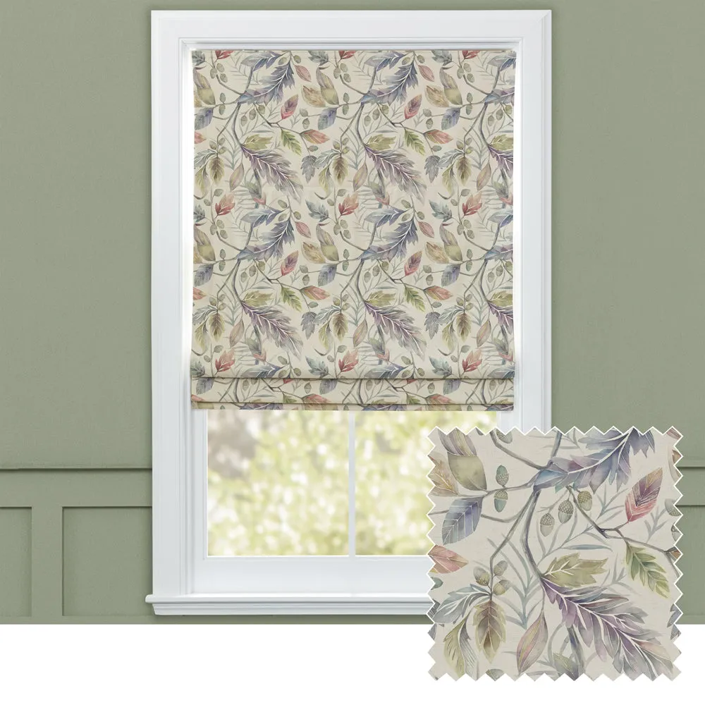 Danbury Printed Cotton Made to Measure Roman Blinds Loganberry chic floor carpet  