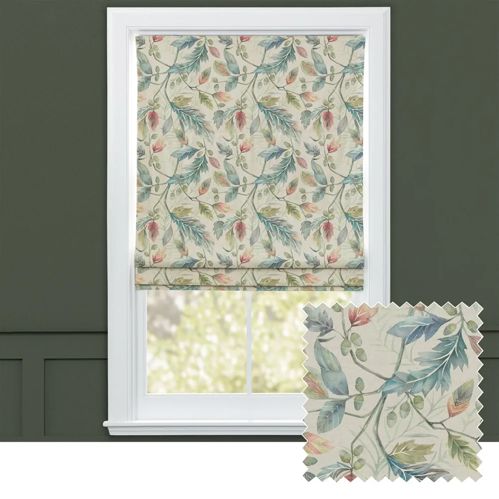 Danbury Printed Cotton Made to Measure Roman Blinds Pomegranate chic floor carpet  