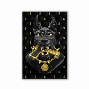Dangerous Rich Dog by Adrian Vieriu framed mural artwork