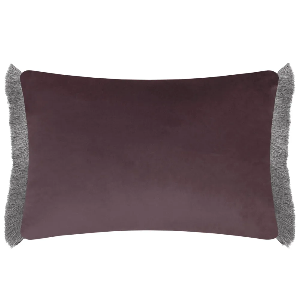 Daphne Printed Ruche Fringe Cushion Viola