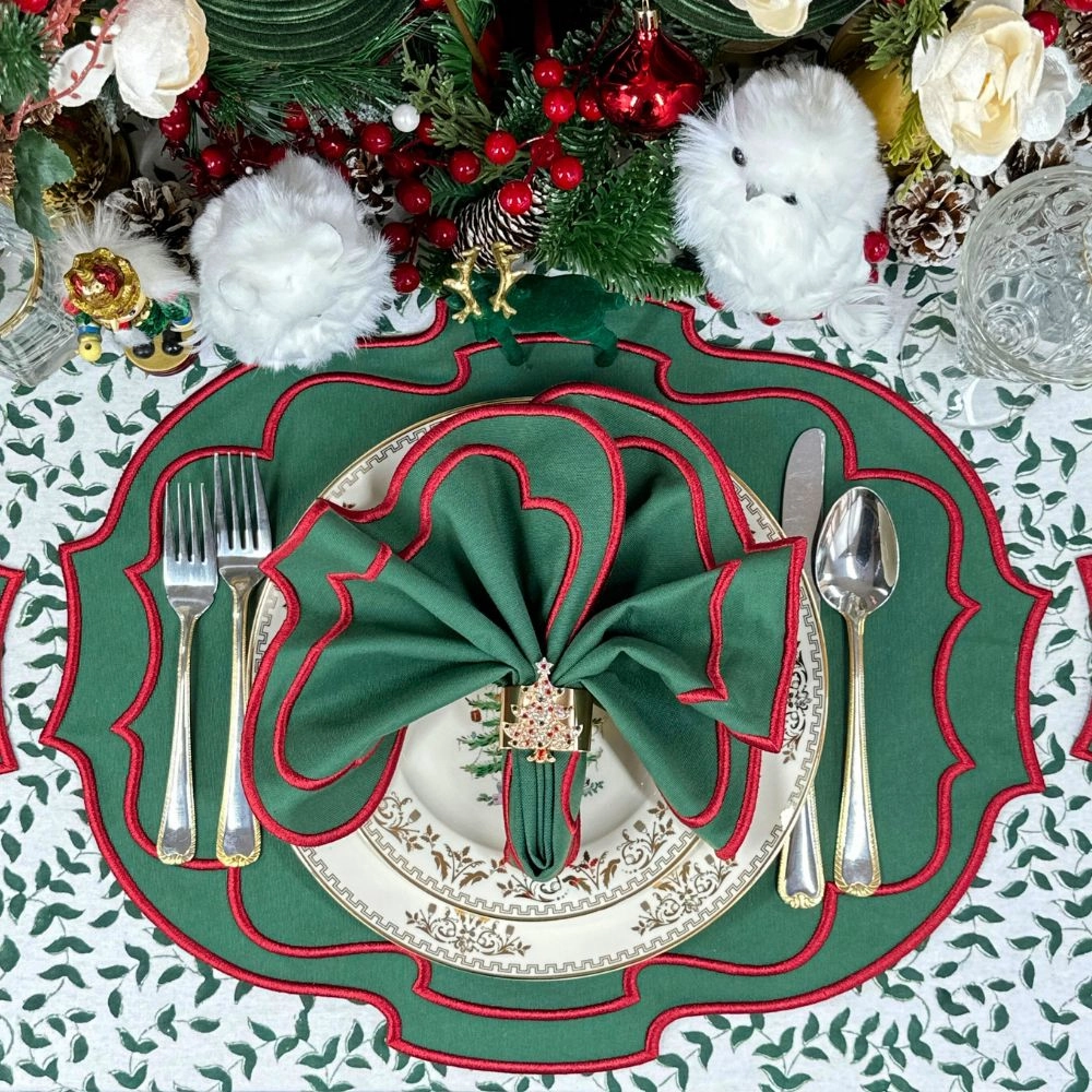 Dark Green Leaves Tablecloth