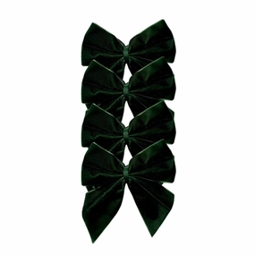 Dark Green Velvet Bow Napkin Ties, Set of 4 cute desktop display