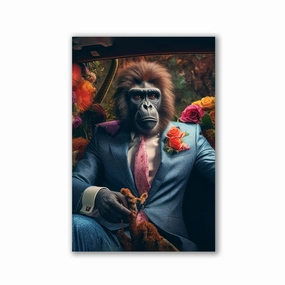 Dashing Ape by Juliano de Araujo framed mural artwork