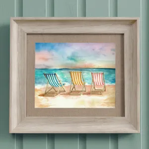 Deck Chair Framed Print Birch modern fashion rug  