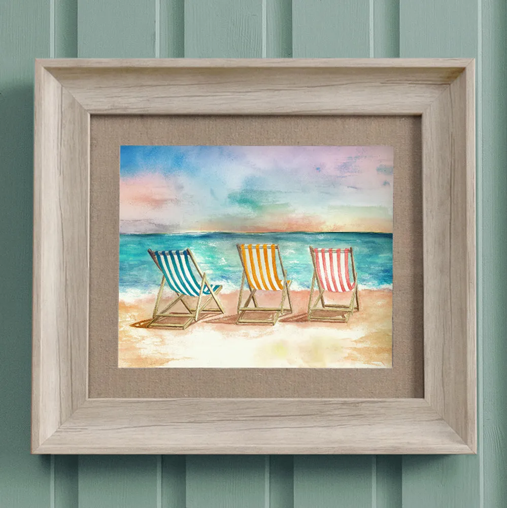Deck Chair Framed Print Birch modern fashion rug  