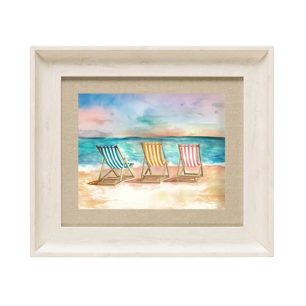 Deck Chair Framed Print Birch