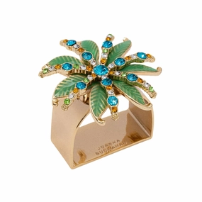 Deco Palm Napkin Rings, Green, Set of Four mini desktop sculpture