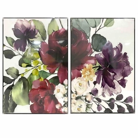 Deep Hues Floral Print - 40x60 cm wall pendant decor