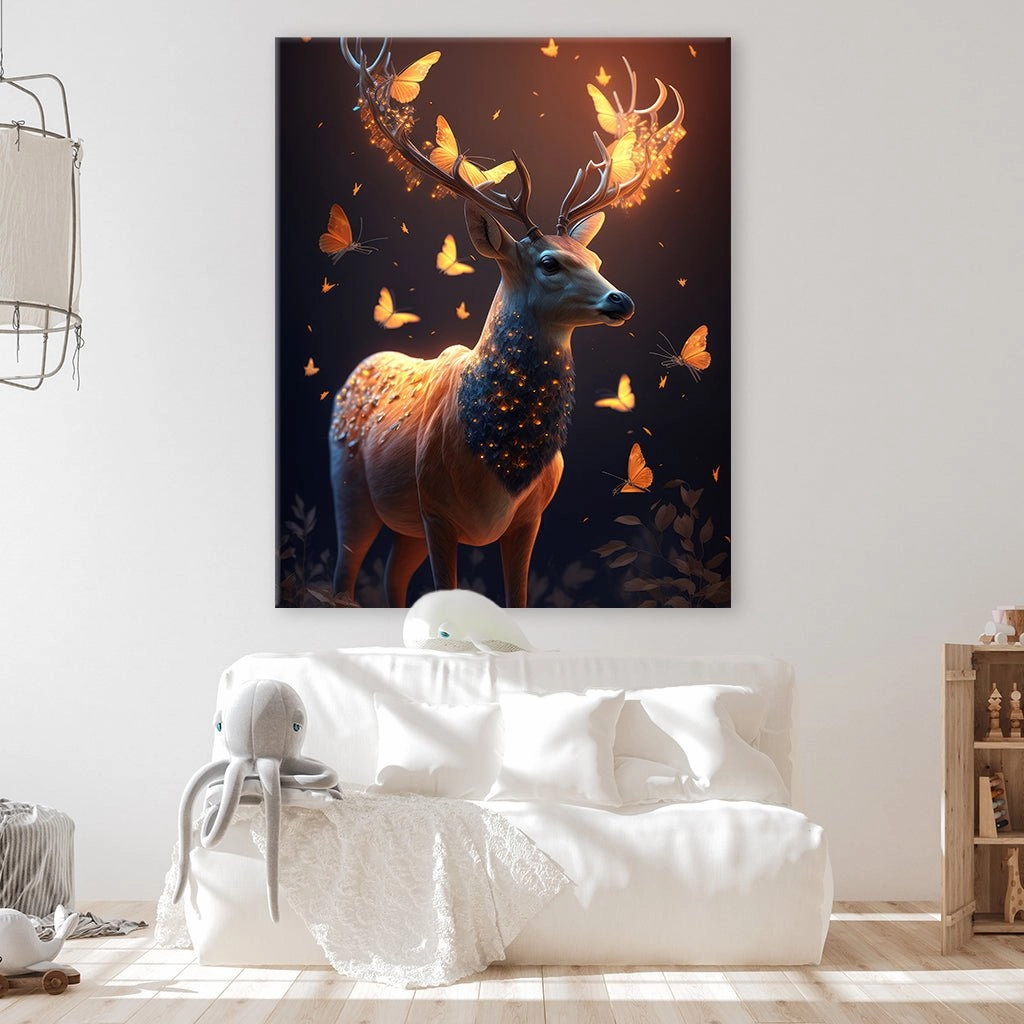 Deer with Butterflies by Zenzdesign