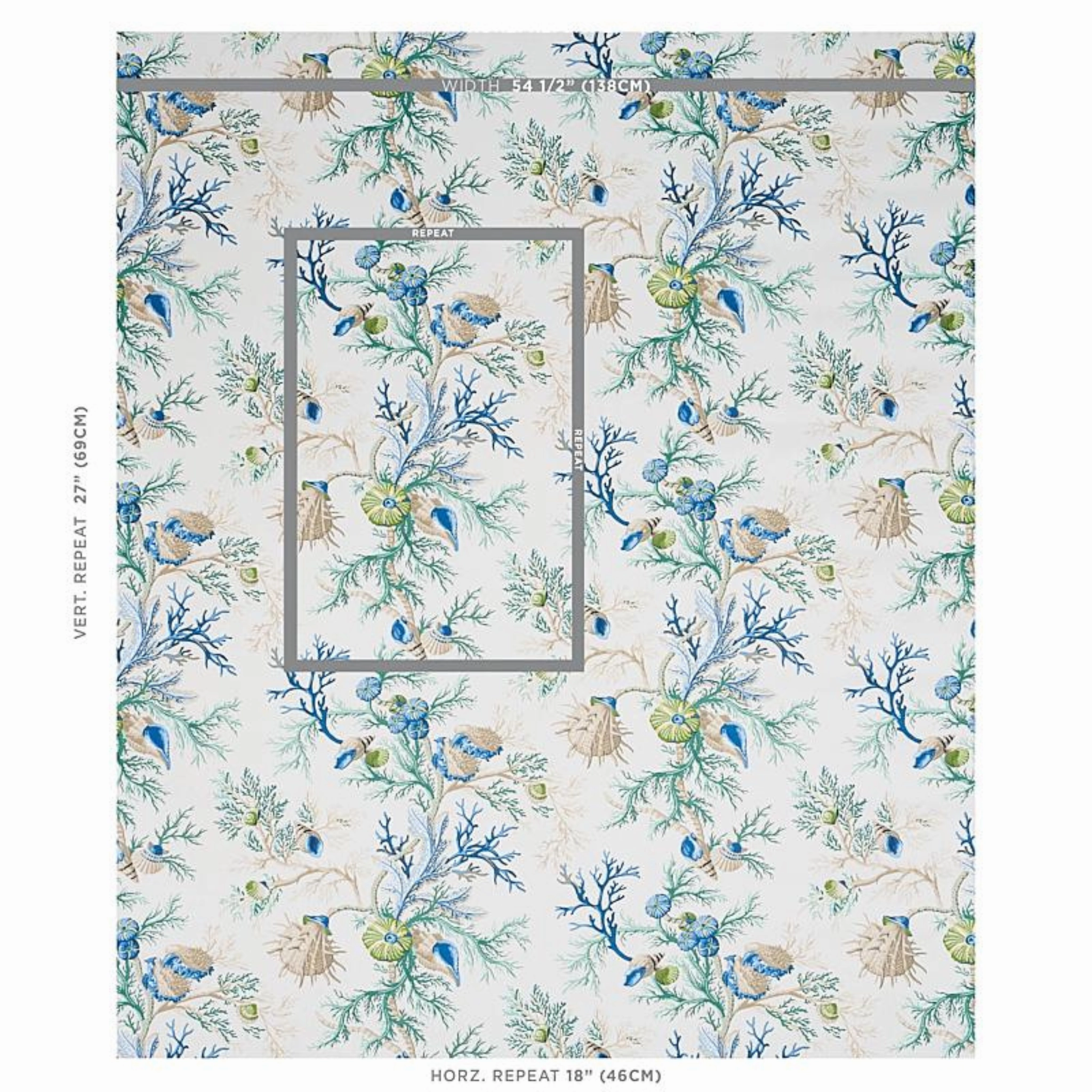 Del Tesoro in Blue and Green Wallpaper