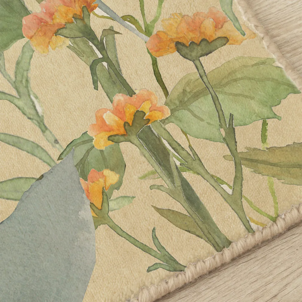 Delamere Printed Wool Rug Linen