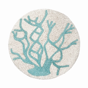Delicate Coral Hand Beaded Placemat, Turquoise mini desktop sculpture