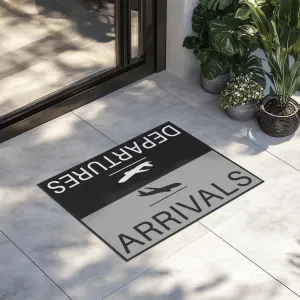 Departure and Arrivals (Gray) Designed Door Mats door entrance rug