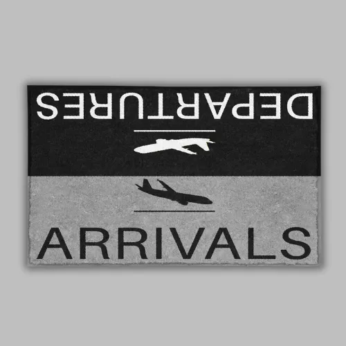 Departure and Arrivals (Gray) Designed Door Mats