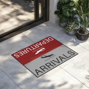 Departure and Arrivals (Red) Designed Door Mats door entrance rug