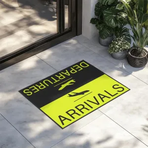 Departure and Arrivals (Yellow) Designed Door Mats door entrance rug