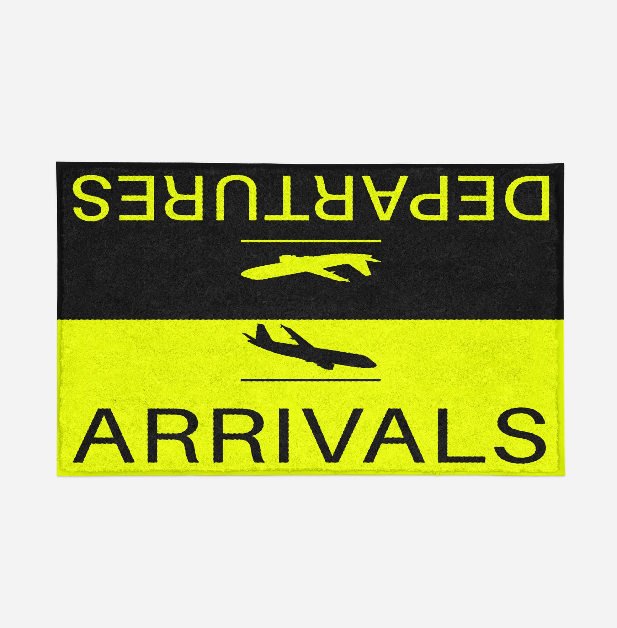 Departure and Arrivals (Yellow) Designed Door Mats