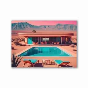 Desert Vacation by Iconica framed mural artwork