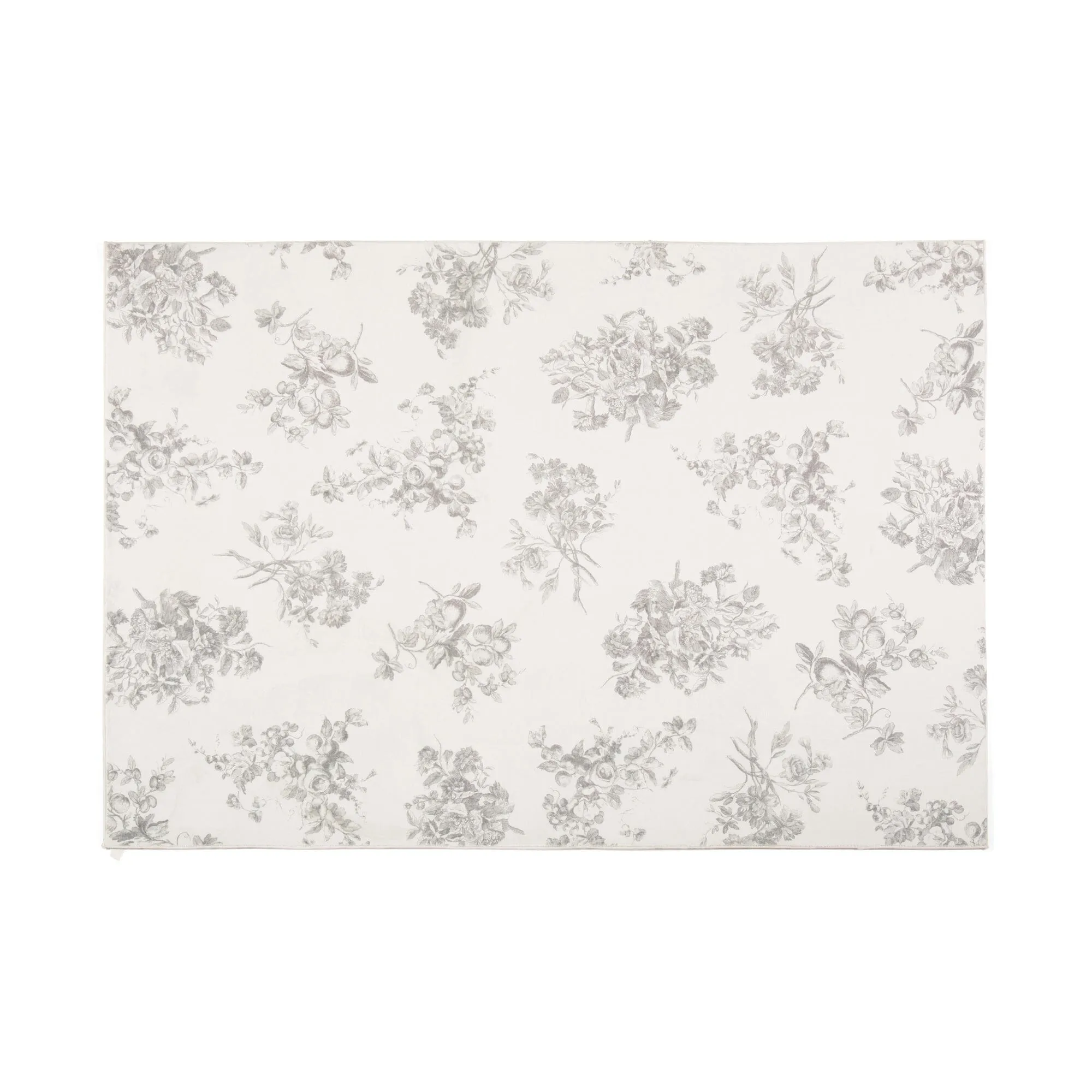Design Print Rug Classic Flower M W2000D1400 Light Grey neutral everyday carpet