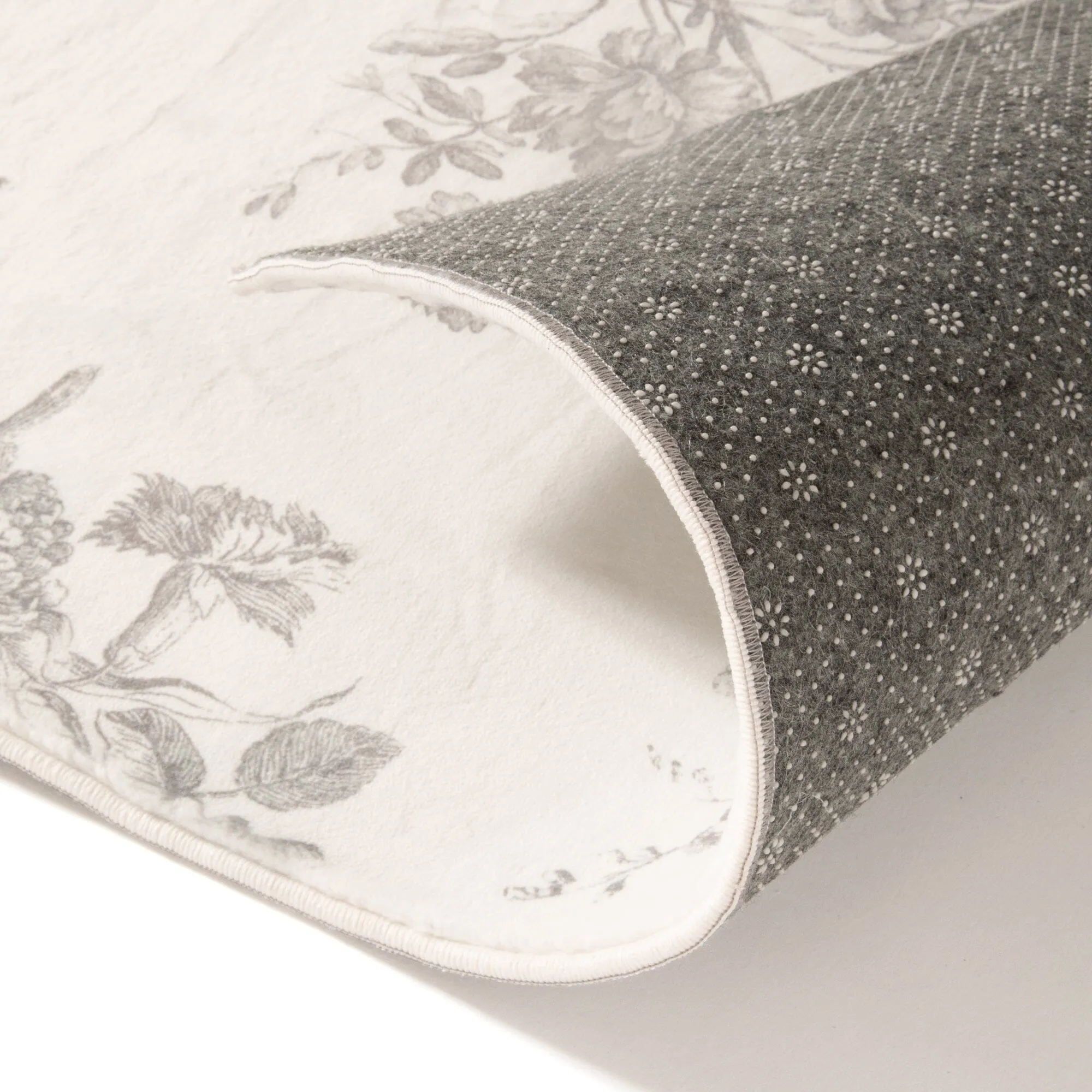 Design Print Rug Classic Flower S W1400D1000 Light Grey