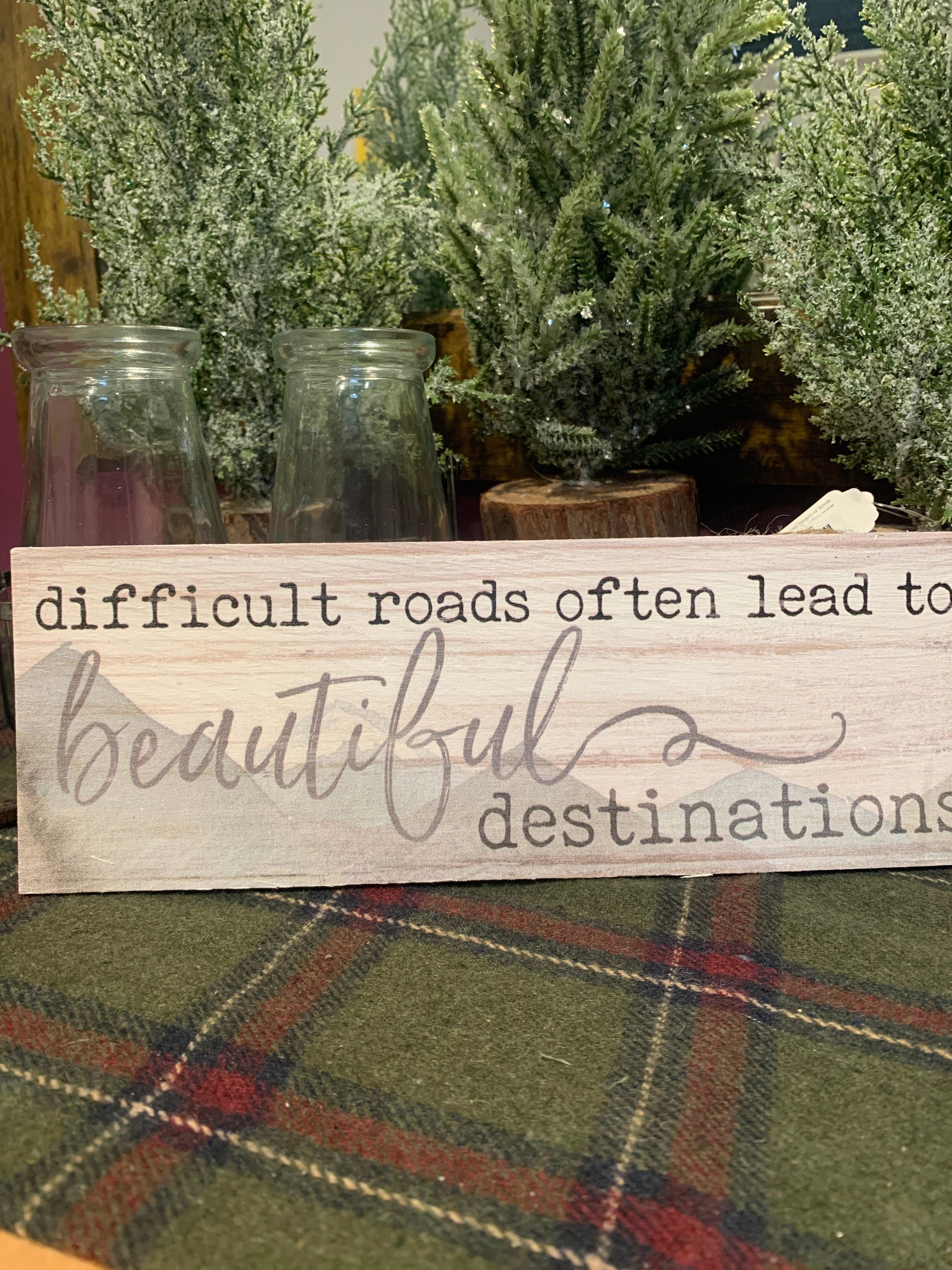 Difficult Roads Sign wall pendant decor